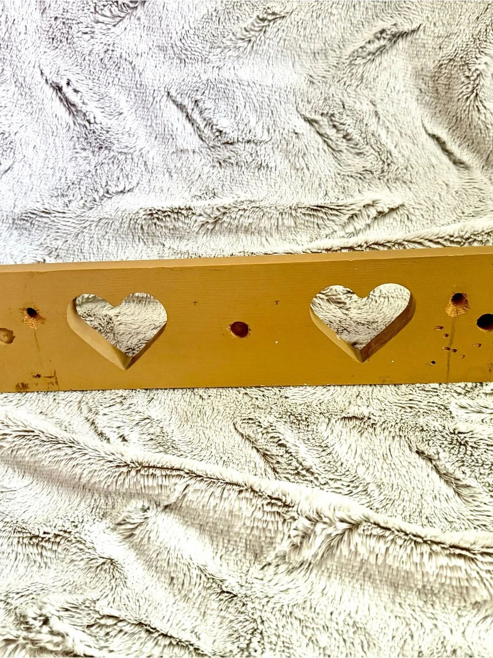 Wooden Heart Peg Rack - Natural Finish